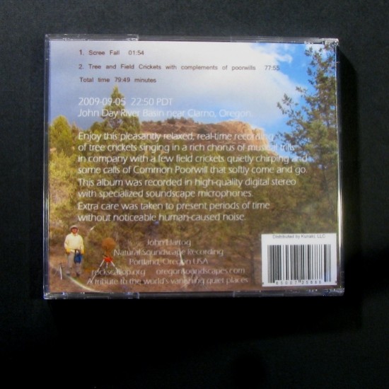 Cricket CD album art, back cover Cricket CD album art, back cover